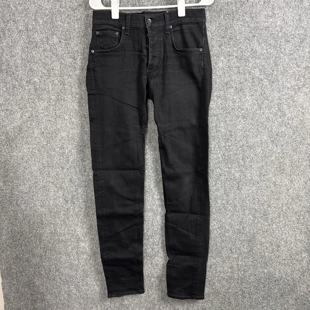 rag & Bone Jeans Mens Size 31 Black Button Fly Extra Slim
